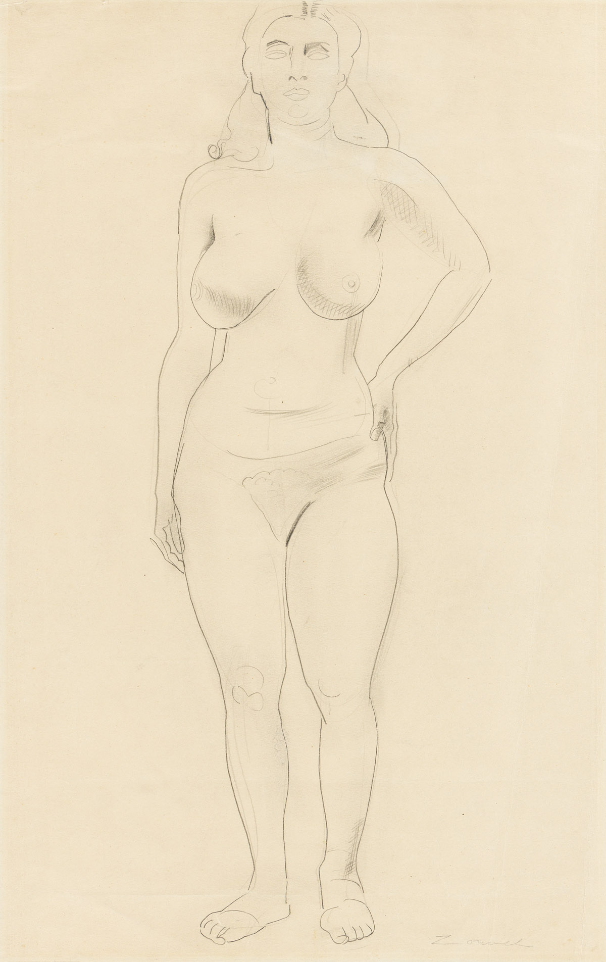 WILLIAM ZORACH (1887-1966) Standing Nude.